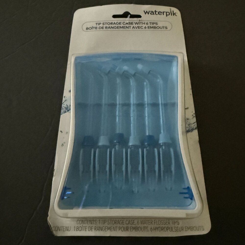 New Original Waterpik Tip Storage Case With 6 Water Flosser Tips